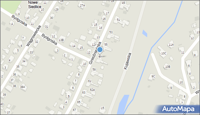 Gorzów Wielkopolski, Gnieźnieńska, 57, mapa Gorzów Wielkopolski