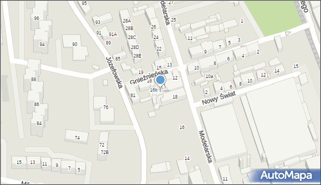 Katowice, Gnieźnieńska, 16c, mapa Katowic