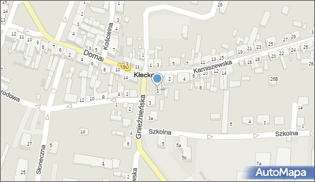 Kłecko, Gnieźnieńska, 1, mapa Kłecko