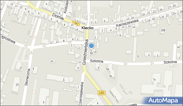 Kłecko, Gnieźnieńska, 3a, mapa Kłecko