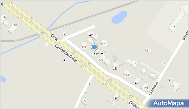 Koszalin, Gnieźnieńska, 123, mapa Koszalina