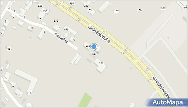Koszalin, Gnieźnieńska, 140, mapa Koszalina