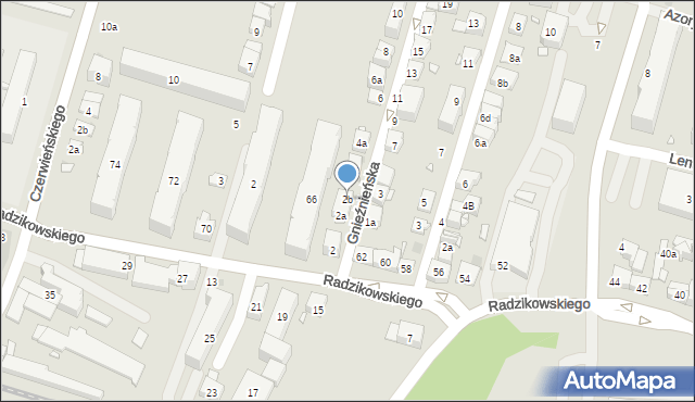 Kraków, Gnieźnieńska, 2b, mapa Krakowa