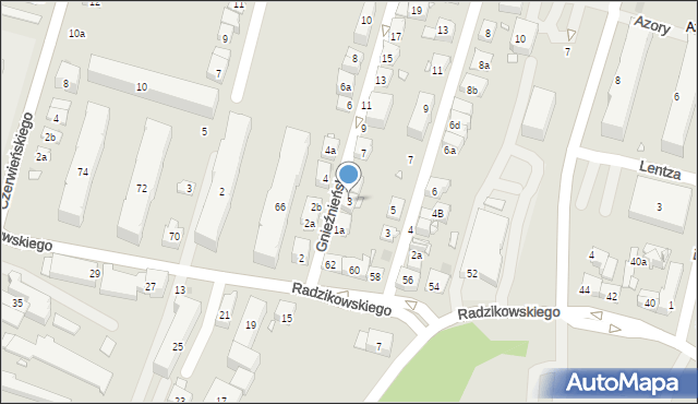 Kraków, Gnieźnieńska, 3, mapa Krakowa