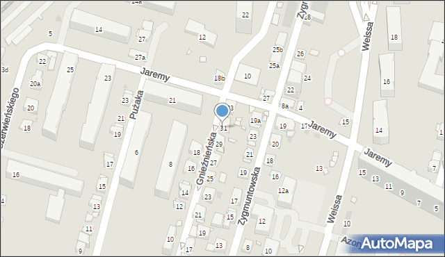 Kraków, Gnieźnieńska, 31, mapa Krakowa