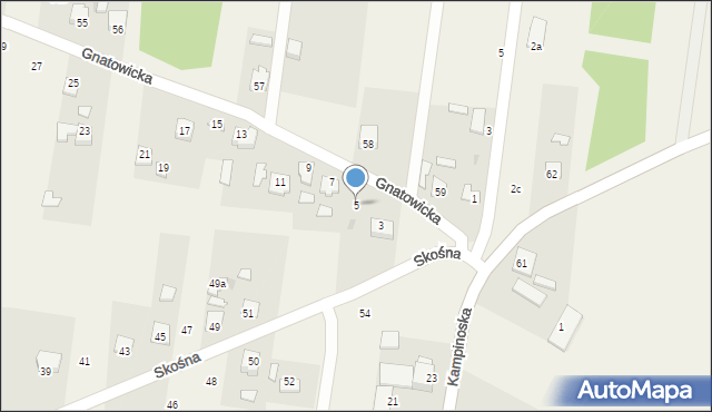 Paprotnia, Gnatowicka, 5, mapa Paprotnia