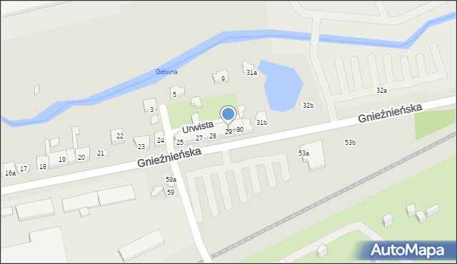 Poznań, Gnieźnieńska, 29, mapa Poznania
