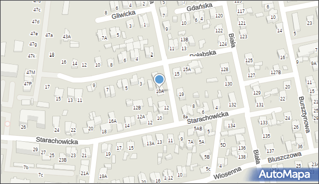 Radom, Gnieźnieńska, 10A, mapa Radomia