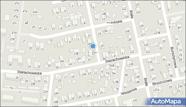 Radom, Gnieźnieńska, 12, mapa Radomia