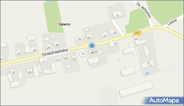 Sławno, Gnieźnieńska, 19, mapa Sławno