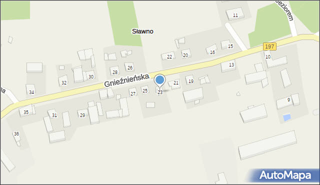 Sławno, Gnieźnieńska, 23, mapa Sławno