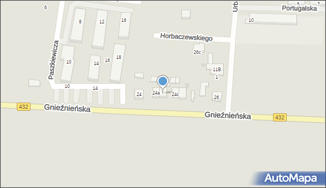 Środa Wielkopolska, Gnieźnieńska, 24b, mapa Środa Wielkopolska