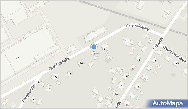 Szczytno, Gnieźnieńska, 3, mapa Szczytno