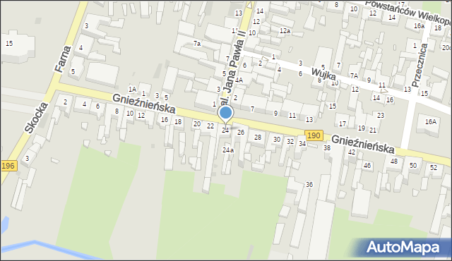 Wągrowiec, Gnieźnieńska, 24, mapa Wągrowiec