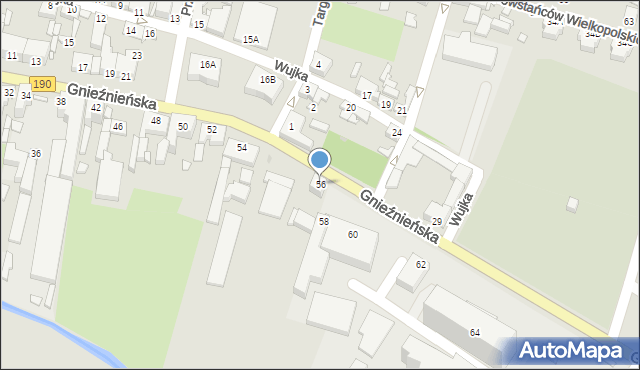 Wągrowiec, Gnieźnieńska, 56, mapa Wągrowiec