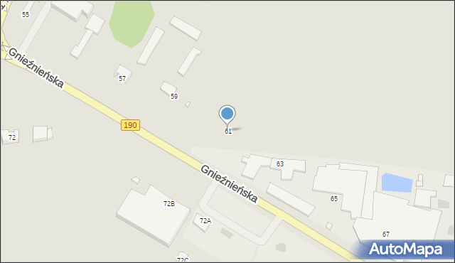 Wągrowiec, Gnieźnieńska, 61, mapa Wągrowiec