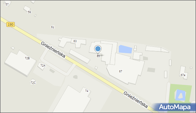 Wągrowiec, Gnieźnieńska, 65, mapa Wągrowiec