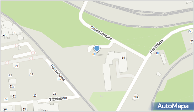Warszawa, Gniewkowska, 60, mapa Warszawy