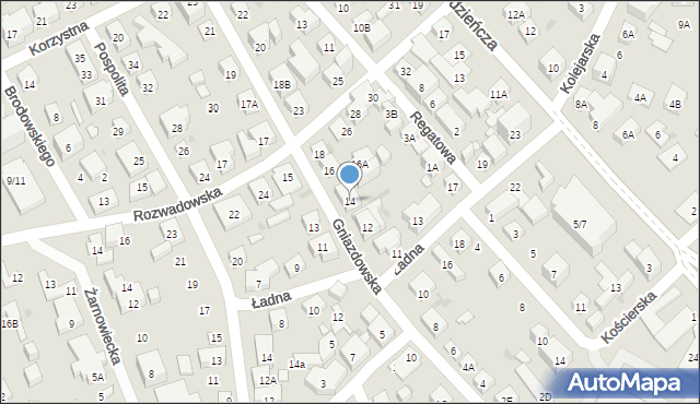 Warszawa, Gniazdowska, 14, mapa Warszawy