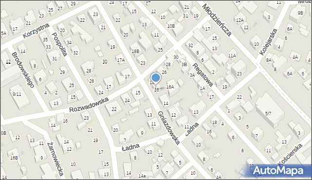 Warszawa, Gniazdowska, 16, mapa Warszawy