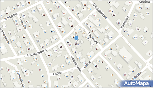 Warszawa, Gniazdowska, 16A, mapa Warszawy