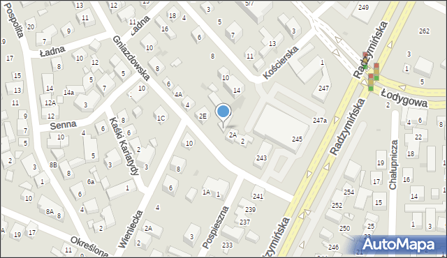 Warszawa, Gniazdowska, 2B, mapa Warszawy