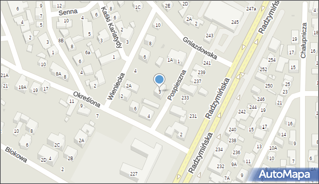 Warszawa, Gniazdowska, 3, mapa Warszawy