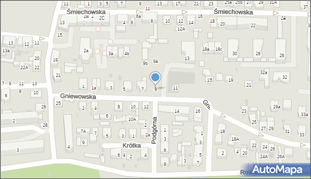 Wejherowo, Gniewowska, 9, mapa Wejherowo