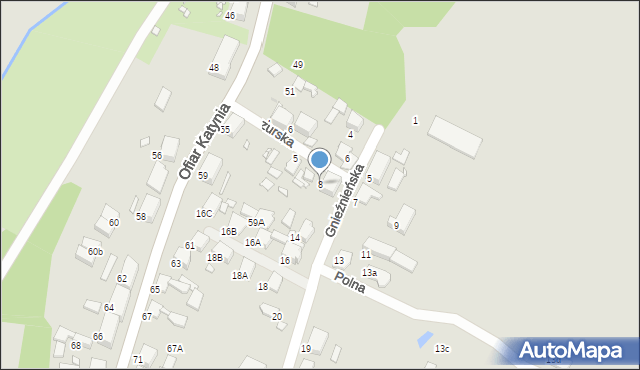 Zabrze, Gnieźnieńska, 8, mapa Zabrza