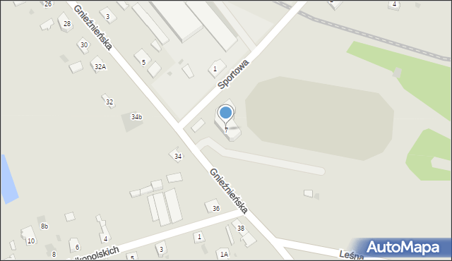 Żnin, Gnieźnieńska, 7, mapa Żnin