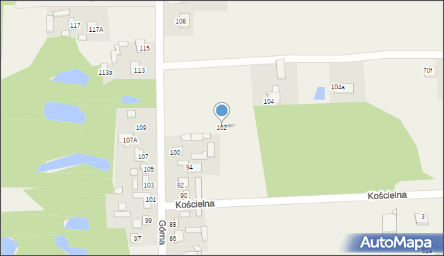 Adamów, Górna, 102, mapa Adamów