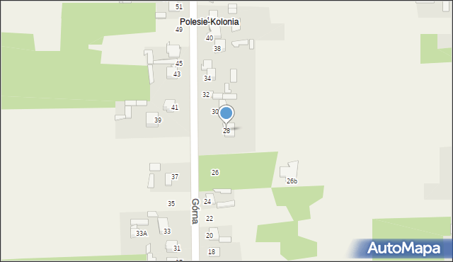 Adamów, Górna, 28, mapa Adamów