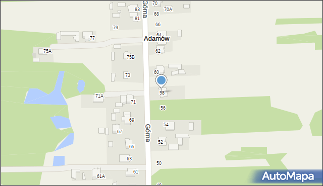 Adamów, Górna, 58, mapa Adamów