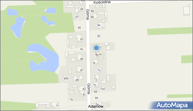 Adamów, Górna, 78, mapa Adamów