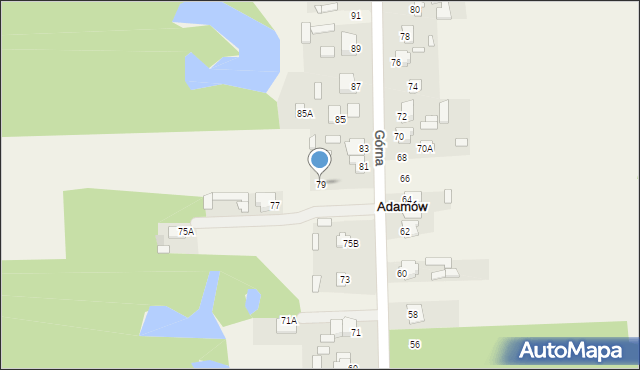 Adamów, Górna, 79, mapa Adamów