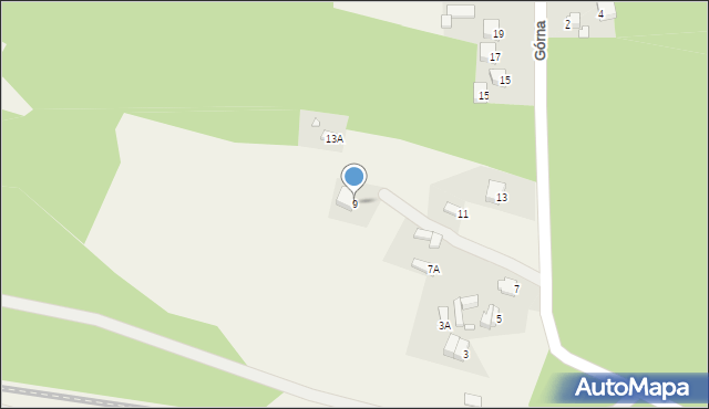 Adamów, Górna, 9, mapa Adamów