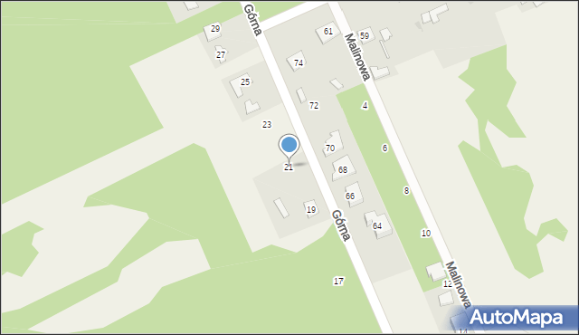 Aleksandria Pierwsza, Górna, 21, mapa Aleksandria Pierwsza