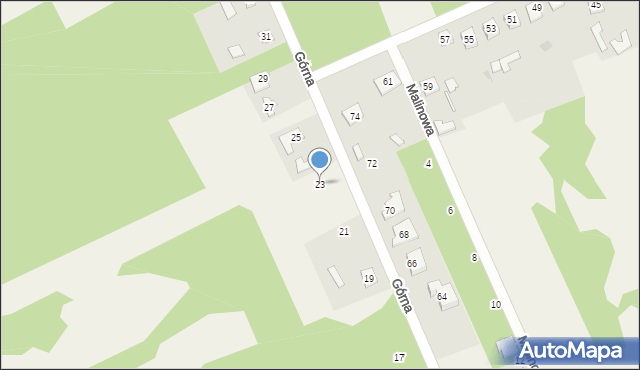 Aleksandria Pierwsza, Górna, 23, mapa Aleksandria Pierwsza