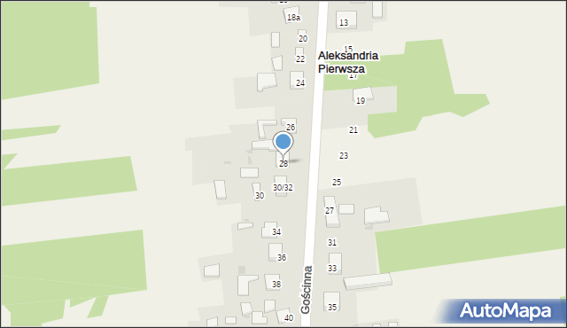 Aleksandria Pierwsza, Gościnna, 28, mapa Aleksandria Pierwsza