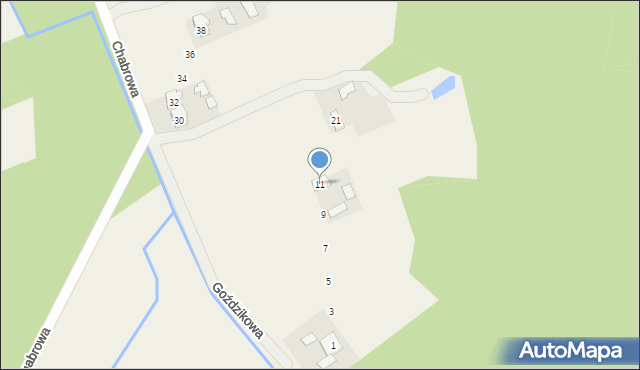 Antoniew, Goździkowa, 11, mapa Antoniew