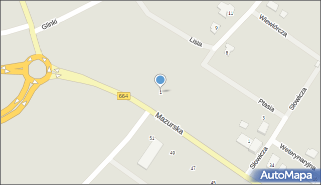 Augustów, Gołębia, 1, mapa Augustów