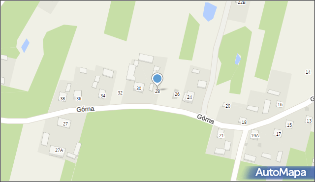 Augustów, Górna, 28, mapa Augustów