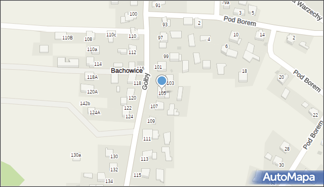 Bachowice, Gołby, ks., 105, mapa Bachowice