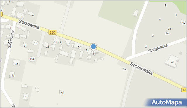 Baczyna, Gorzowska, 1, mapa Baczyna