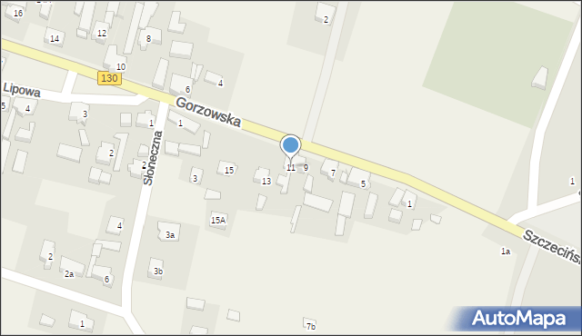 Baczyna, Gorzowska, 11, mapa Baczyna