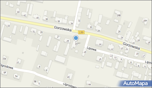 Baczyna, Gorzowska, 23, mapa Baczyna