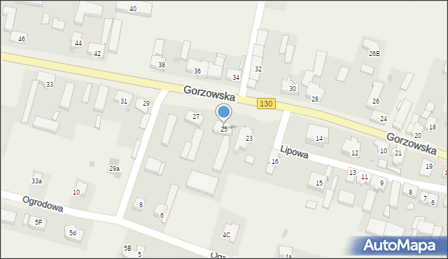 Baczyna, Gorzowska, 25, mapa Baczyna
