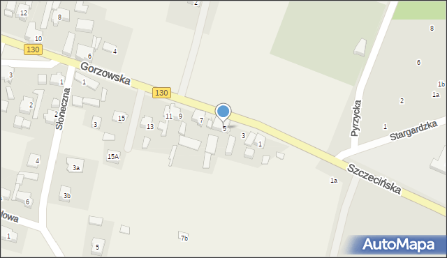 Baczyna, Gorzowska, 5, mapa Baczyna