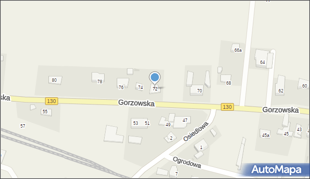 Baczyna, Gorzowska, 72, mapa Baczyna