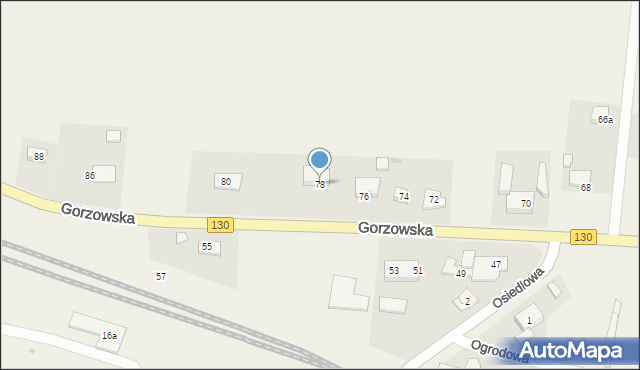 Baczyna, Gorzowska, 78, mapa Baczyna